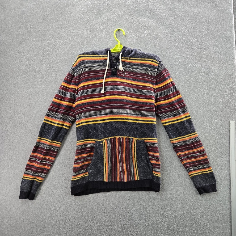 American Eagle Outfitters Men Sweater S Multicolor Striped Drawstring READ